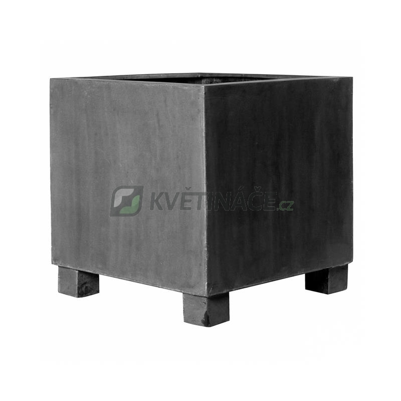 Venkovní květináče - Fiberstone Jumbo Square Grey S 50x50x50cm