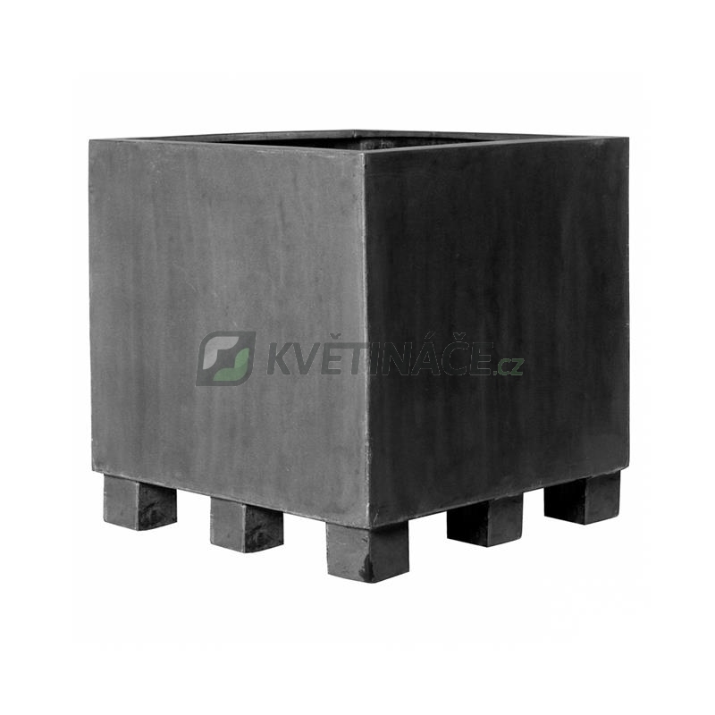 Venkovní květináče - Fiberstone Jumbo Square Grey XL 110x110x100cm