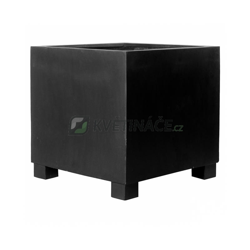 Venkovní květináče - Fiberstone Jumbo Square Black S 50x50x50cm