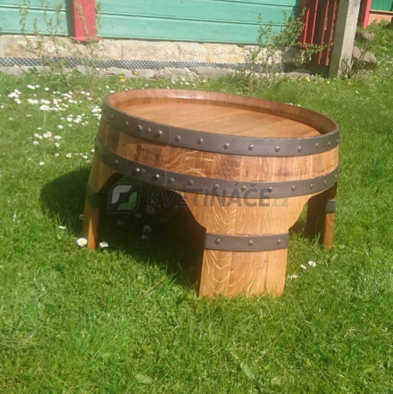 Sudové květináče - Barikovaný dubový stůl nízký 63x40cm