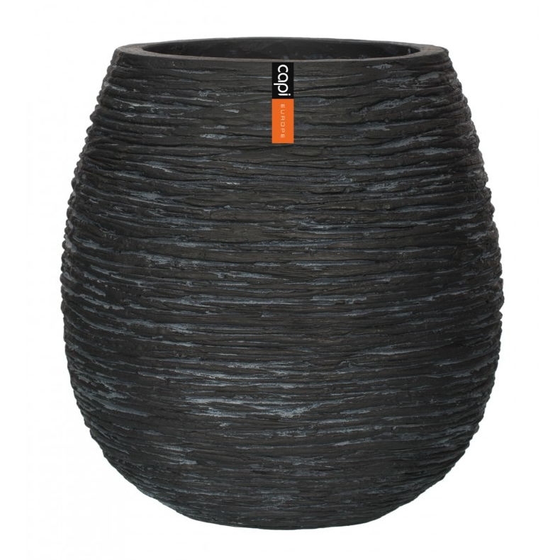 Výprodej květináčů - Capi Nature vajíčko černé 25x28cm