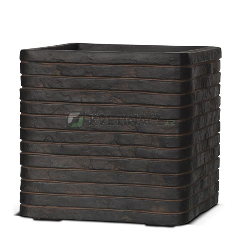 Výprodej květináčů - Capi Nature Row krychle hnědá 40x40x40cm