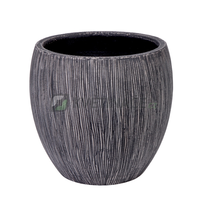 Venkovní květináče - Twist klasik černě žíhaný 73x67cm