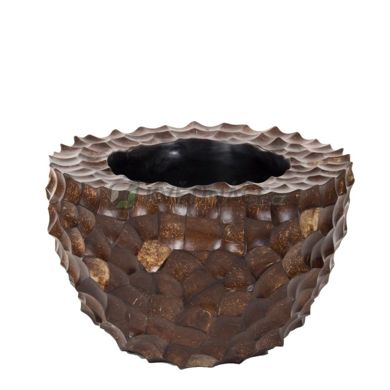 Luxusní květináče - Tunda Shell mísa hnědá 56x35cm