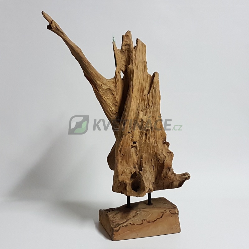 Dekorace - Teaková dekorativní skulptura AB s podstavcem 70cm