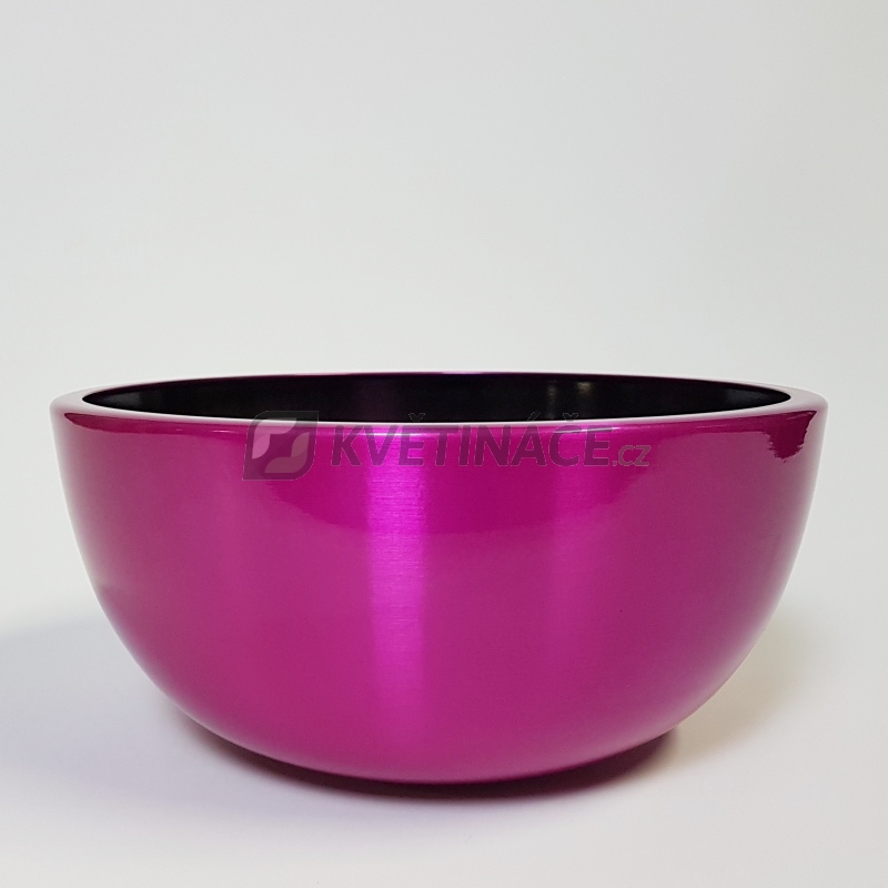 Kovové květináče - Aluminium Bowl Pink 43x18cm