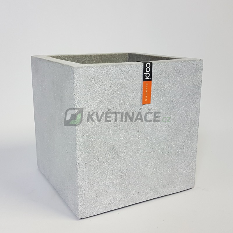 Venkovní květináče - Capi Lux krychle šedá 50x50x50cm