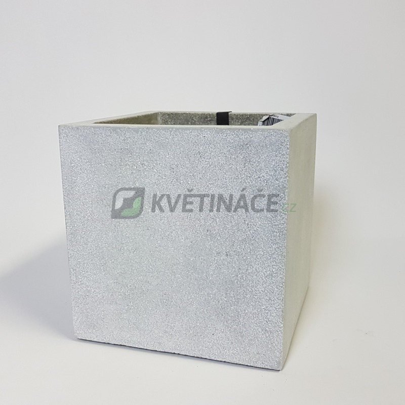Venkovní květináče - Capi Lux krychle šedá 40x40x40cm