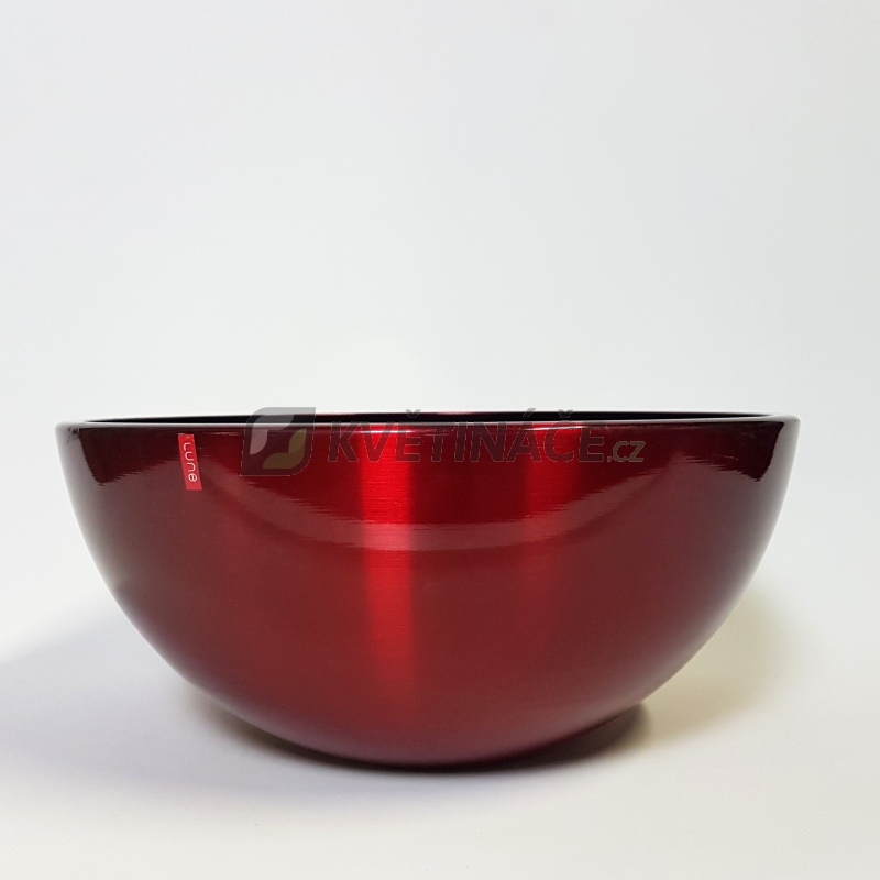 Kovové květináče - Aluminium Bowl Red 35x15cm