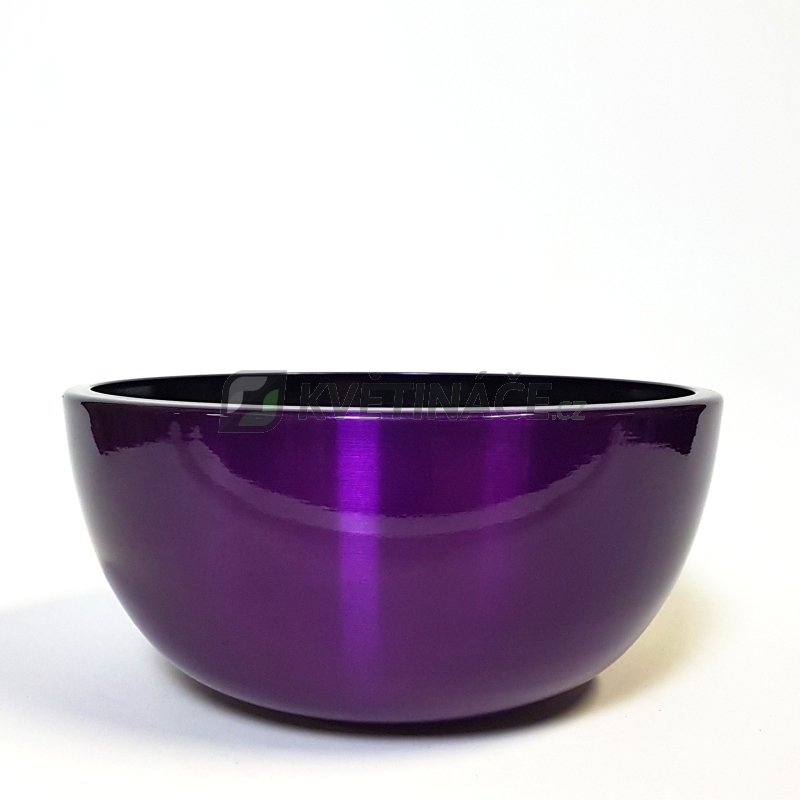 Kovové květináče - Aluminium Bowl Purple 43x18cm