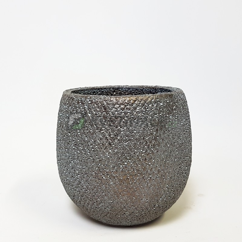 Keramické květináče - Květináč Eva modro-zlatý 18x17cm