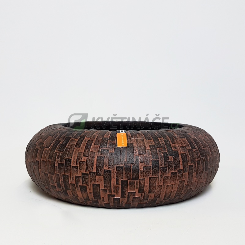 Luxusní květináče - Bonsaj mísa Capi Stone uzavřená hnědá 35x10cm