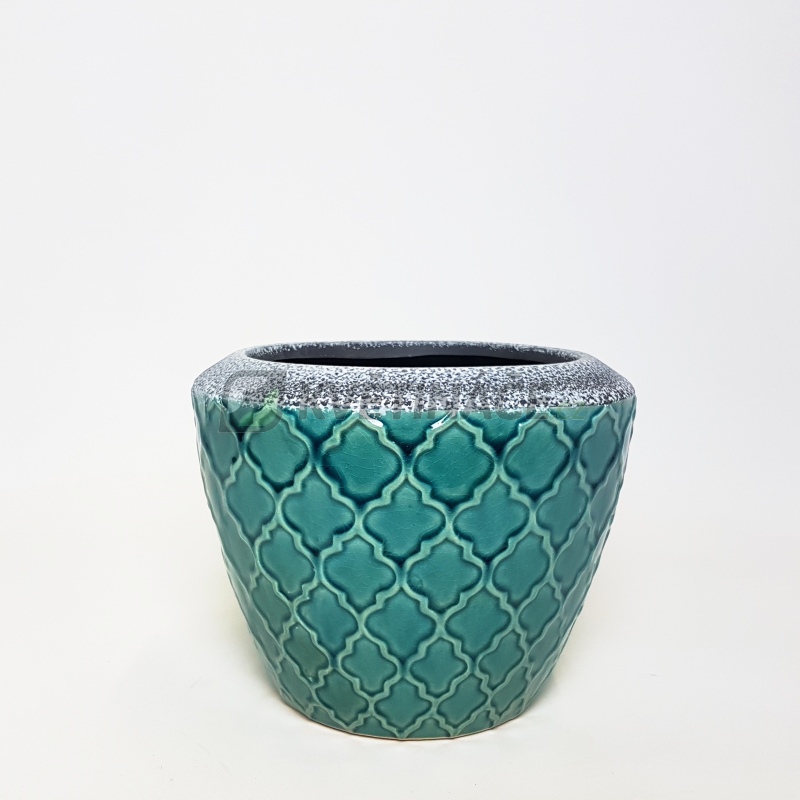 Keramické květináče - Květináč Trento tyrkys 16x13cm