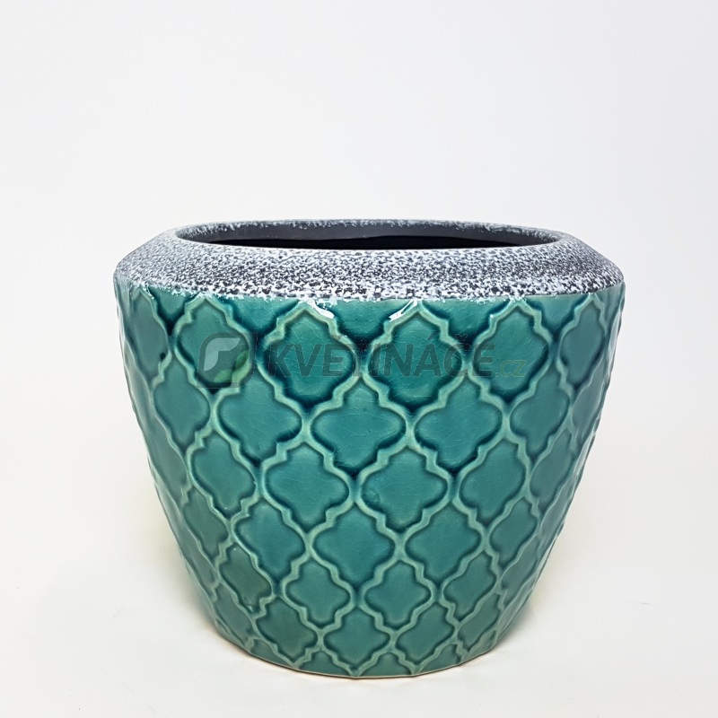 Keramické květináče - Květináč Trento tyrkys 22x19cm