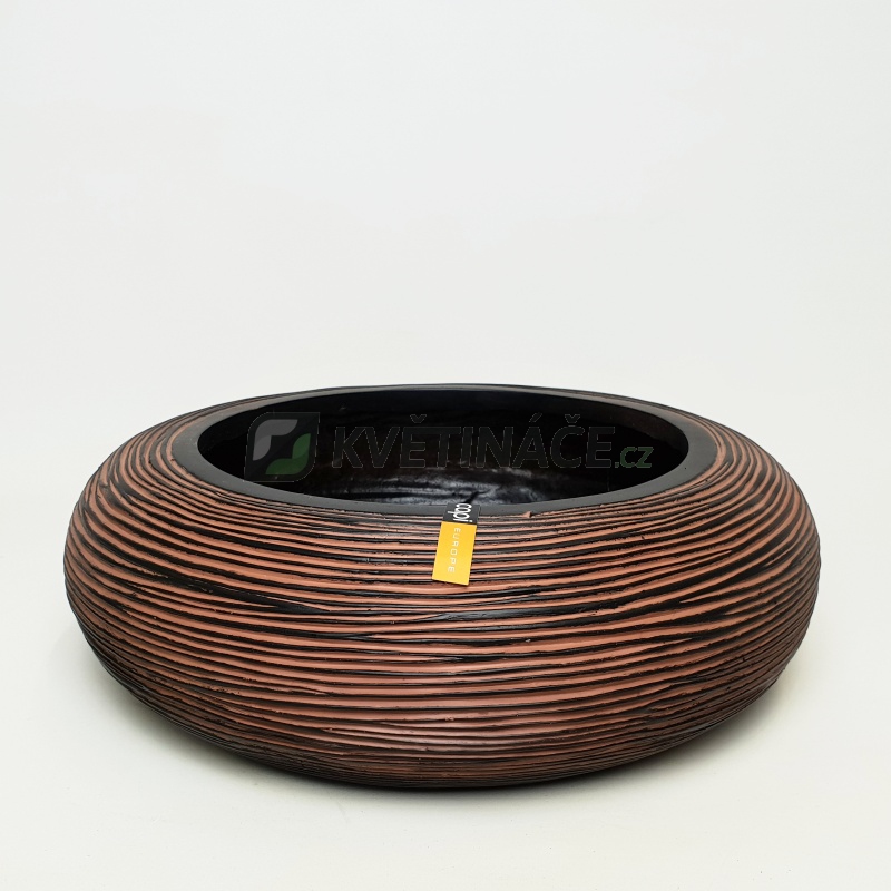 Výprodej květináčů - Bonsaj mísa Capi Rib uzavřená hnědá 35x10cm