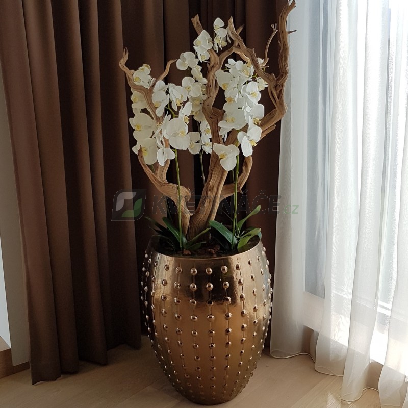 Umělé květiny - Umělá Orchidej bílá 100cm