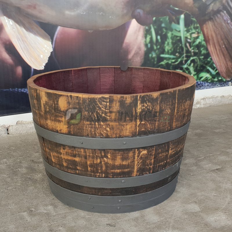 Sudové květináče - Dubový květináč klasik 100 litrů 70x40cm