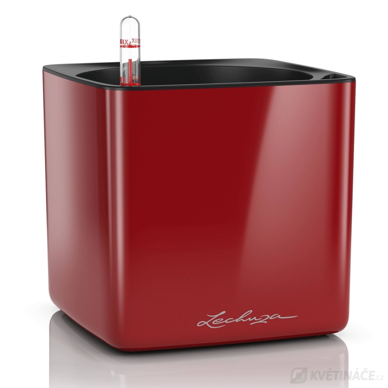 Lechuza květináče - Lechuza Cube Premium 16 Scarlet komplet