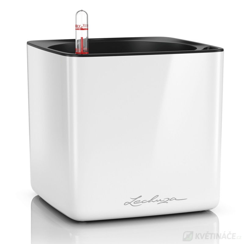Lechuza květináče - Lechuza Cube Premium 16 White komplet