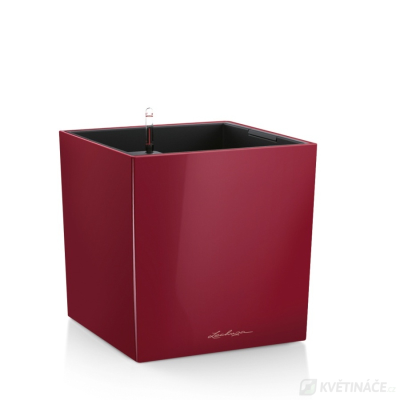 Lechuza květináče - Lechuza Cube Premium 30 Scarlet komplet