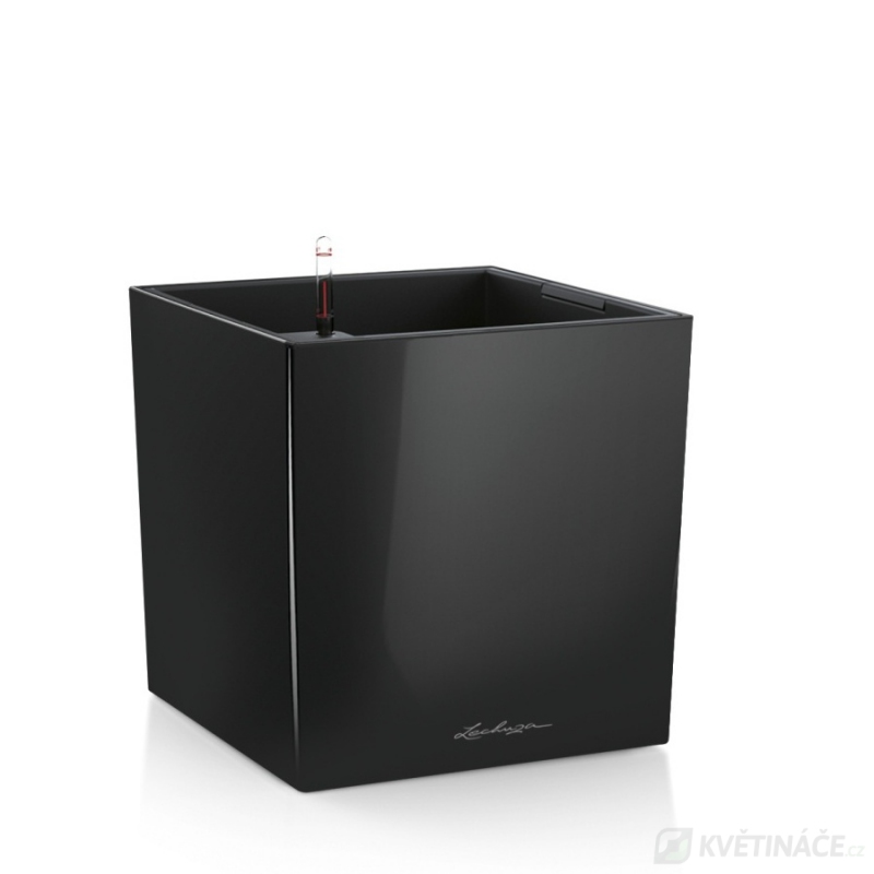 Lechuza květináče - Lechuza Cube Premium 30 Black komplet