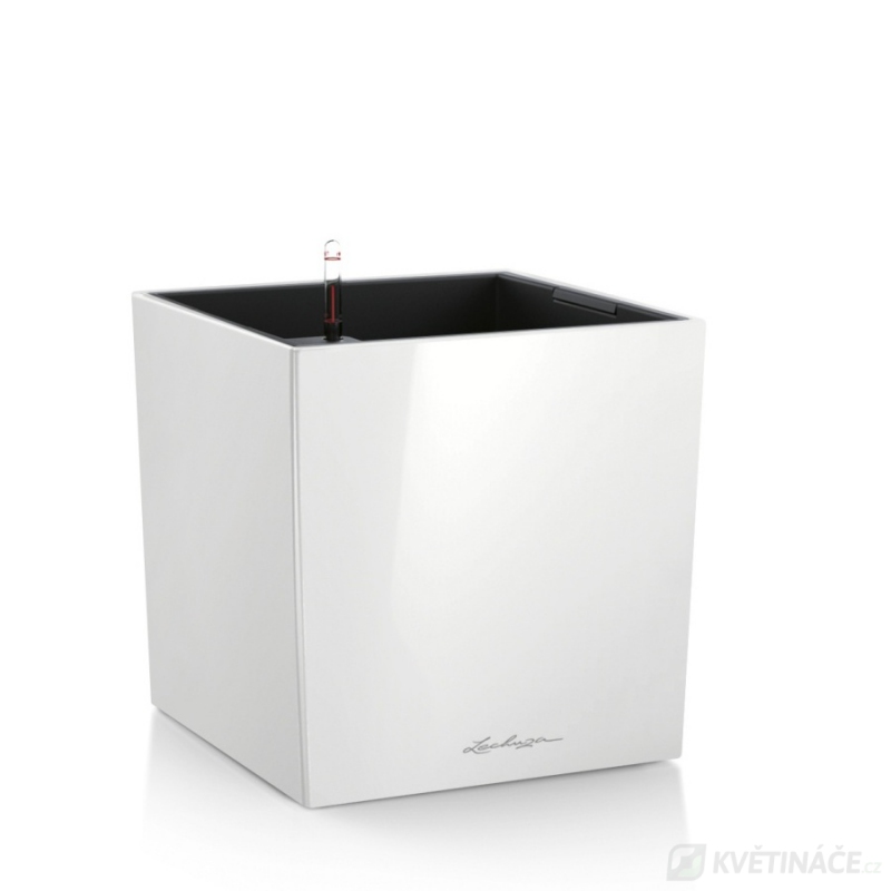 Lechuza květináče - Lechuza Cube Premium 30 White komplet