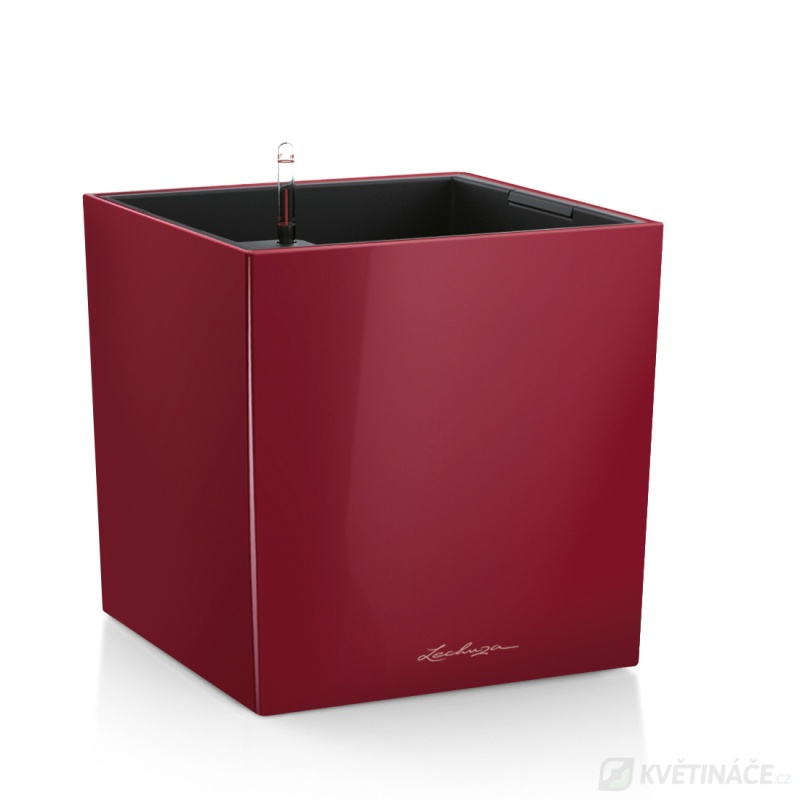 Lechuza květináče - Lechuza Cube Premium 40 Scarlet komplet