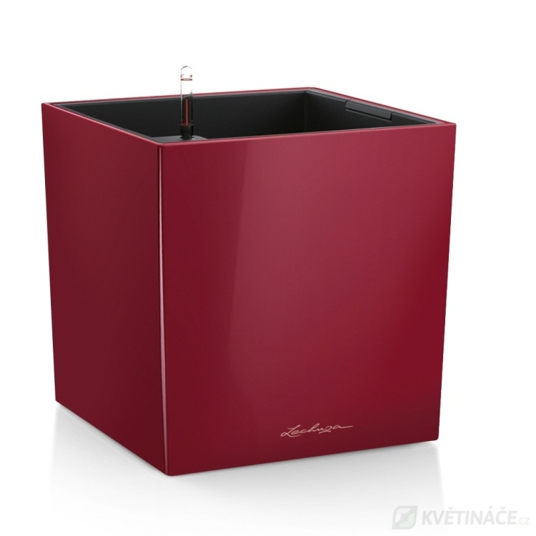 Lechuza květináče - Lechuza Cube Premium 50 Scarlet komplet