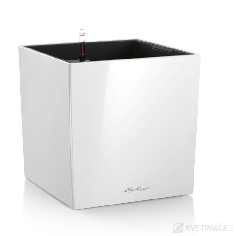 Lechuza květináče - Lechuza Cube Premium 50 White komplet