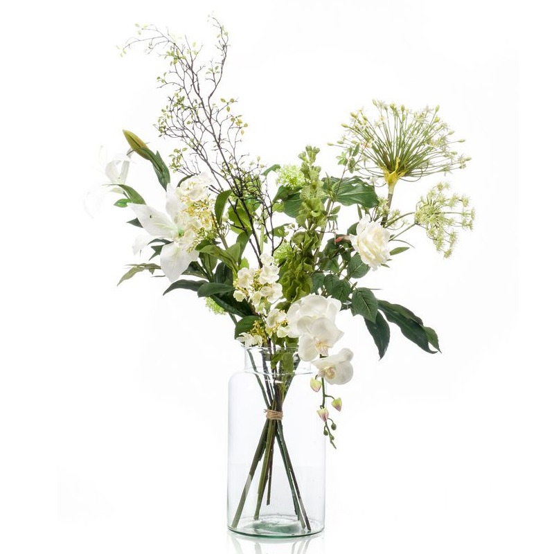 Umělé květiny - Umělá kytice bílý mix XL 12 stonků