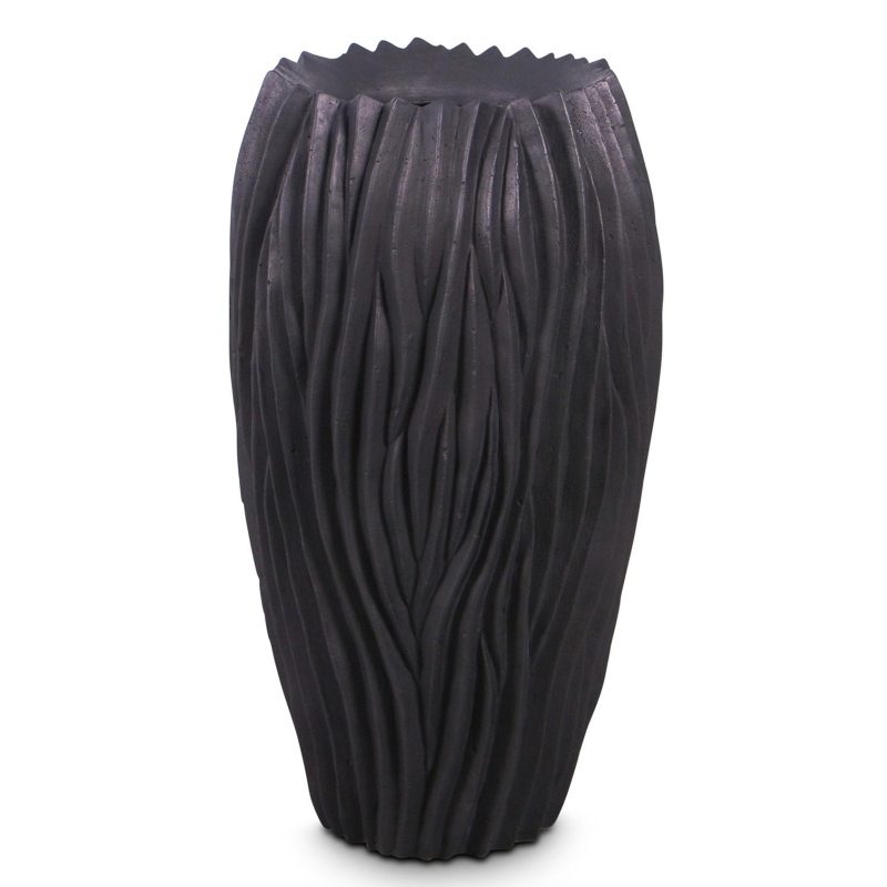 Luxusní květináče - River Vase Black 39x70cm
