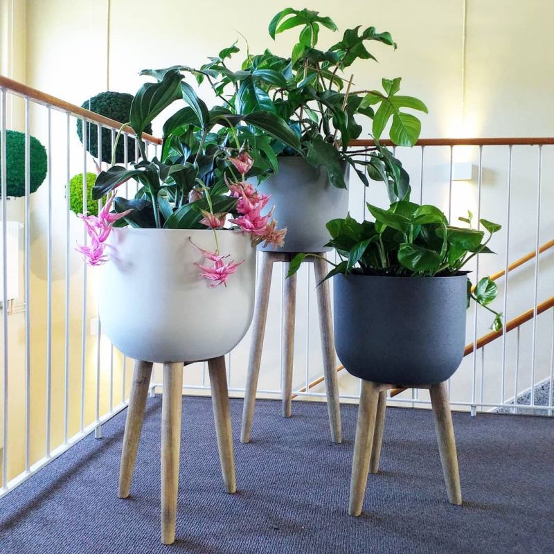 Luxusní květináče - Retro květináč dark grey 40x97cm