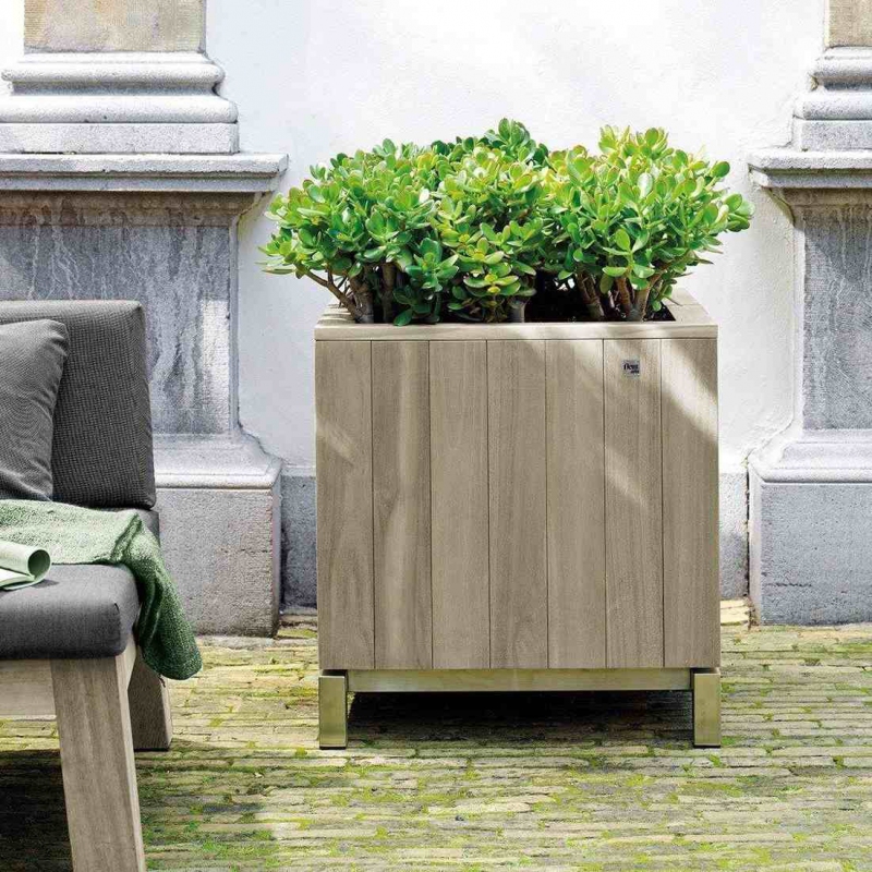 Venkovní květináče - Kayu square natural grey 60x60x65cm