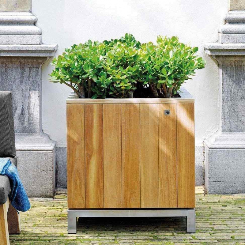 Venkovní květináče - Kayu square natural 60x60x65cm