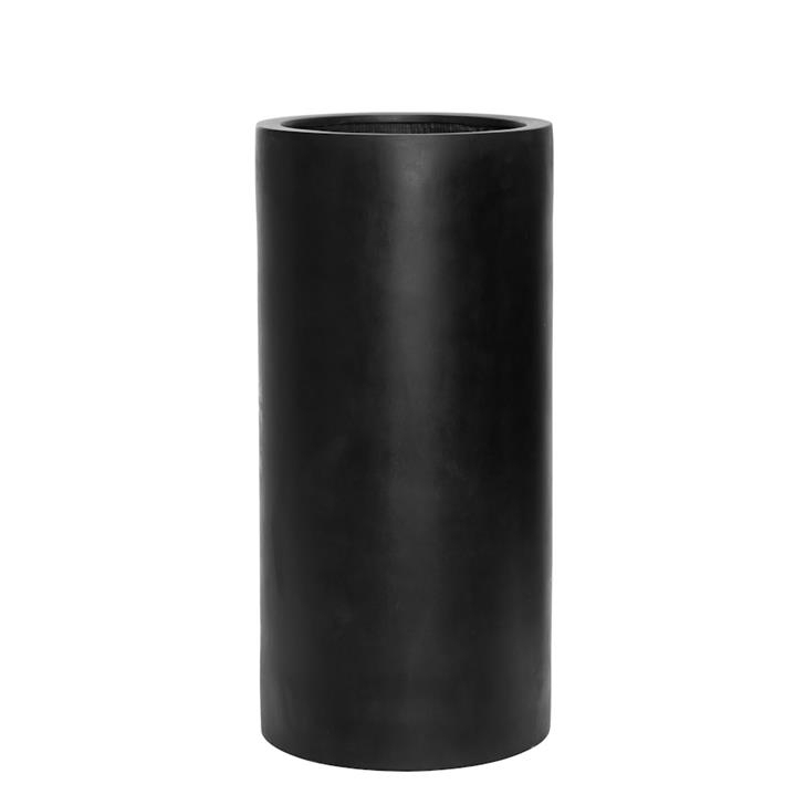 Venkovní květináče - Fiberstone Klax L válec černý matný 40x80cm
