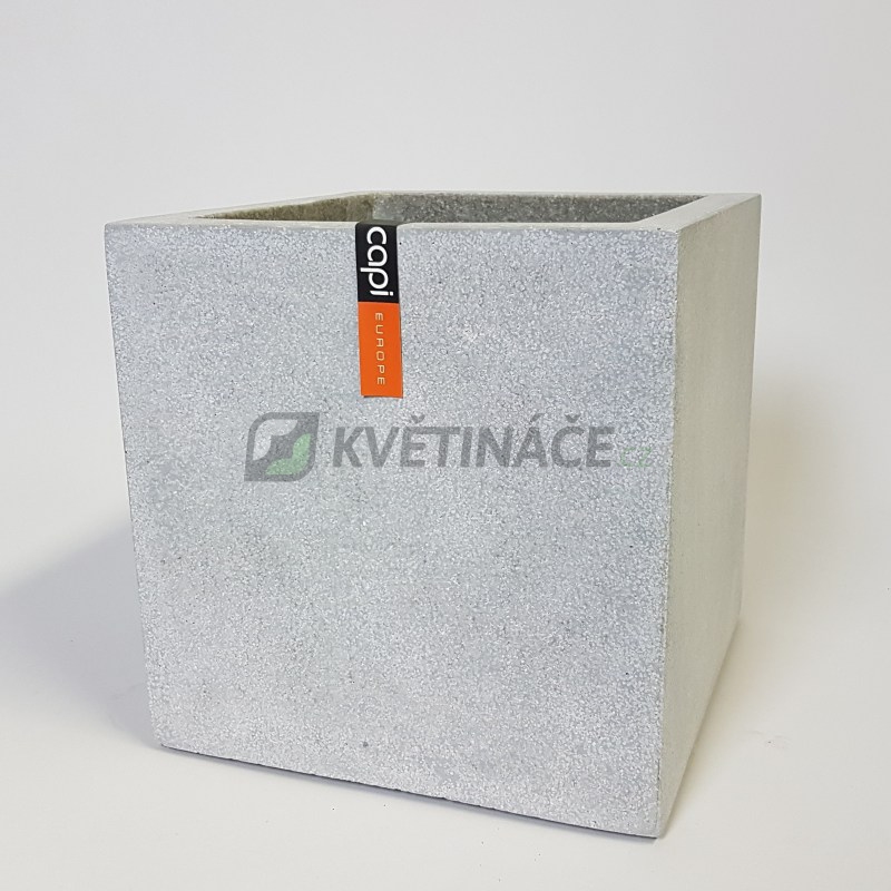Venkovní květináče - Capi Lux krychle šedá 80x80x80cm