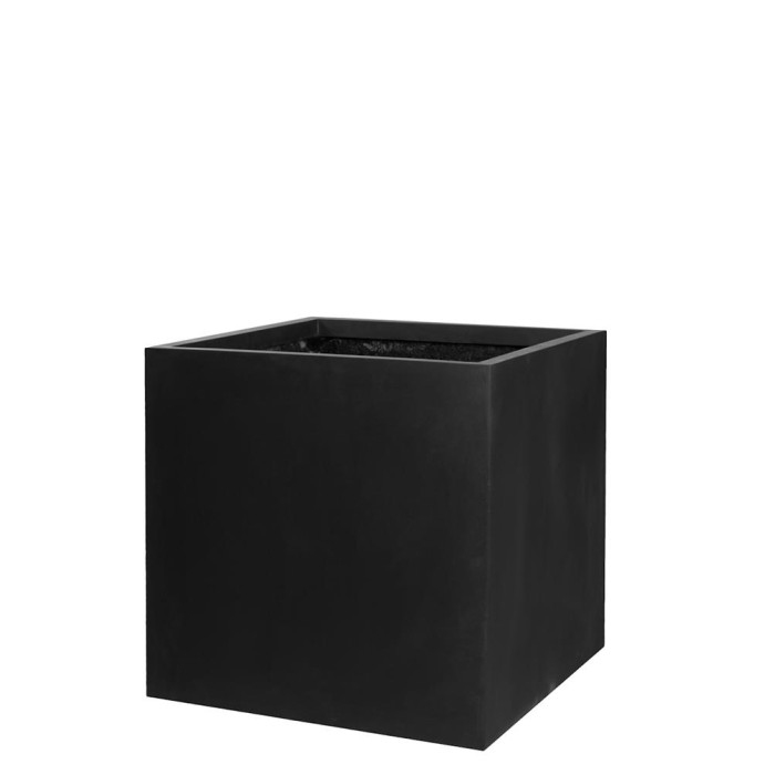 Venkovní květináče - Fiberstone Square Black 30x30x30cm