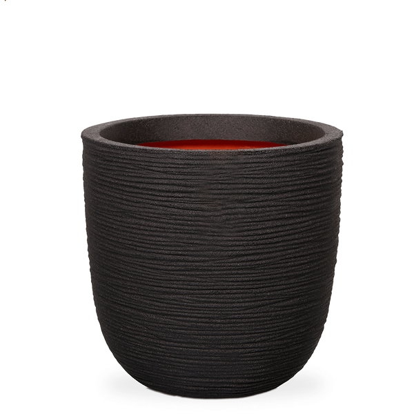 Venkovní květináče - Capi nature rib black 54x52cm