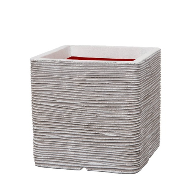 Venkovní květináče - Capi nature rib square grey 30x30x30cm