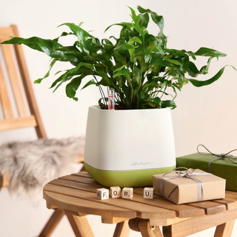 Lechuza květináče - Lechuza Yula Trend bílo-zelený komplet