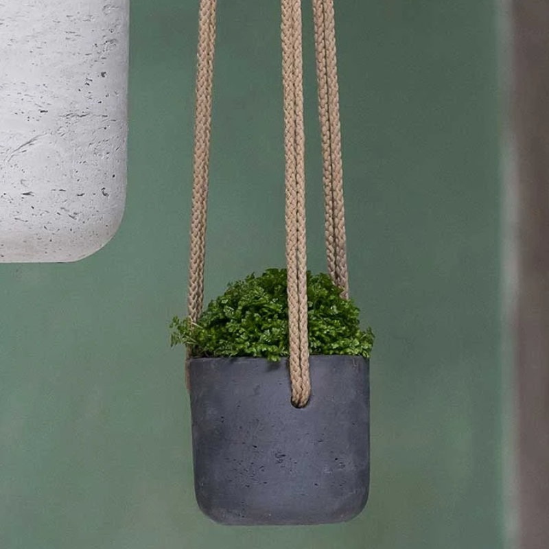 Závěsné květináče - Závěsný květináč Charlie XS černý 12x12cm