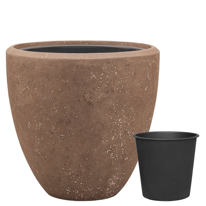 Luxusní květináče - Polystone Rock Plain Couple Premium 40x40cm