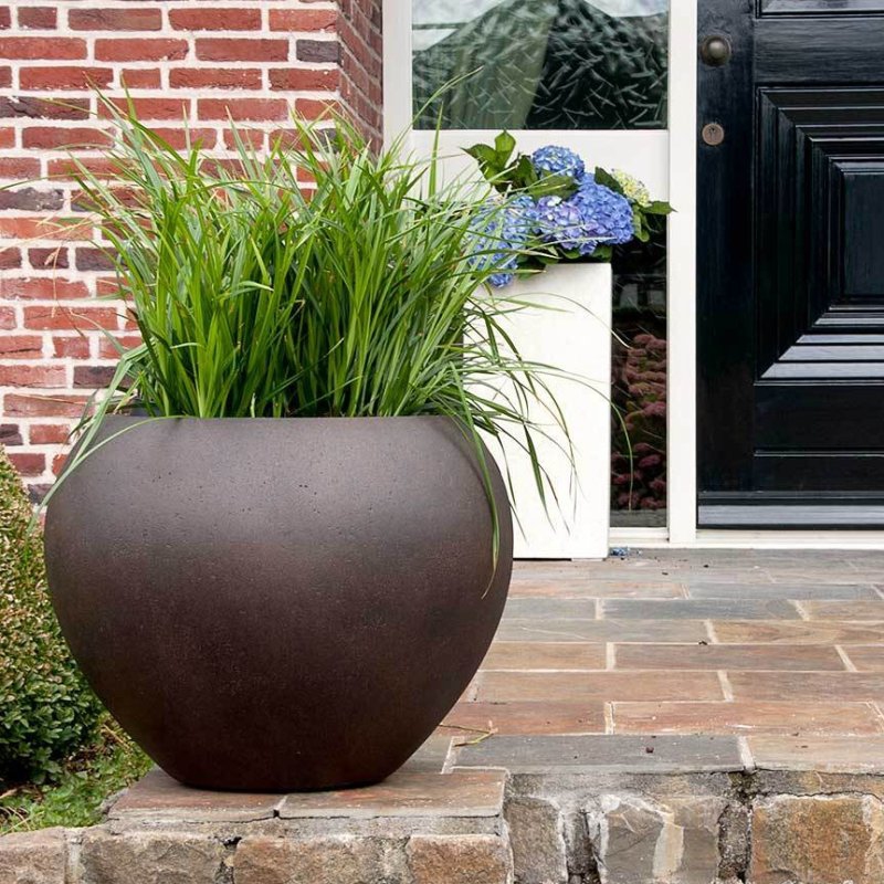 Venkovní květináče - D-lite vajíčko Rusty Iron Concrete 62x48cm