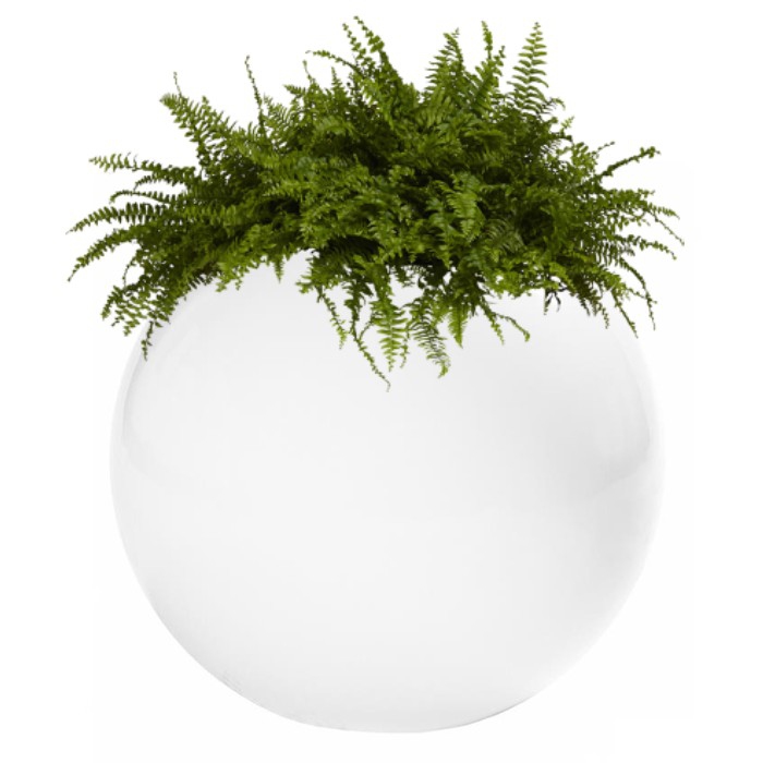 Venkovní květináče - Fiberstone Beth White Glossy 50x44cm