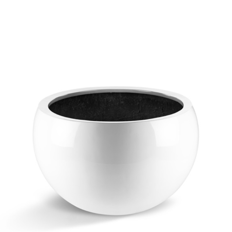 Venkovní květináče - D-lite mísa Elena lesklá bílá 90x57cm