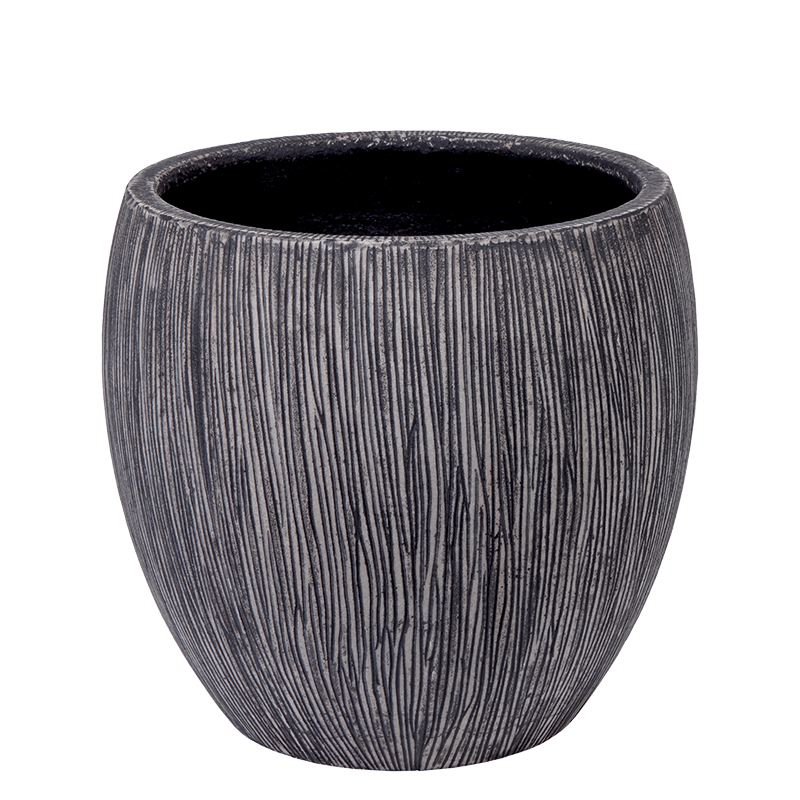Venkovní květináče - Twist klasik černě žíhaný 42x39cm