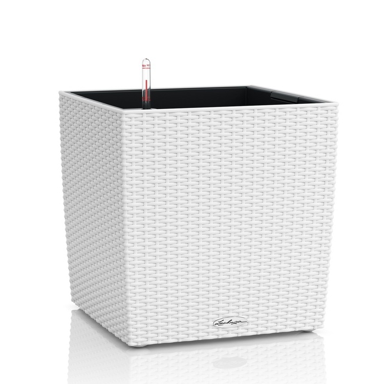 Lechuza květináče - Lechuza Cube Cottage 40 White komplet