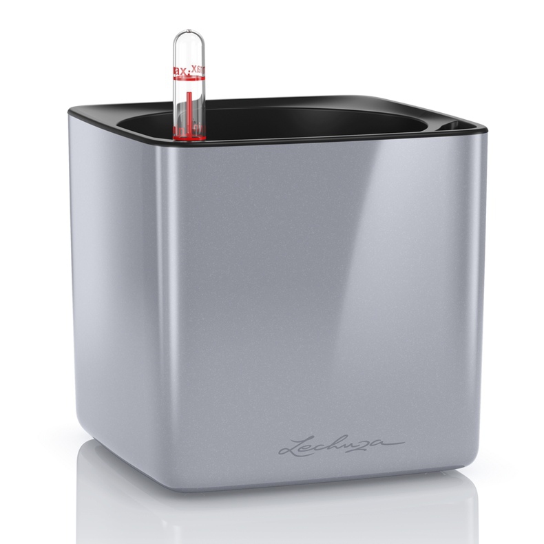 Lechuza květináče - Lechuza Cube Premium 14 Titanium komplet