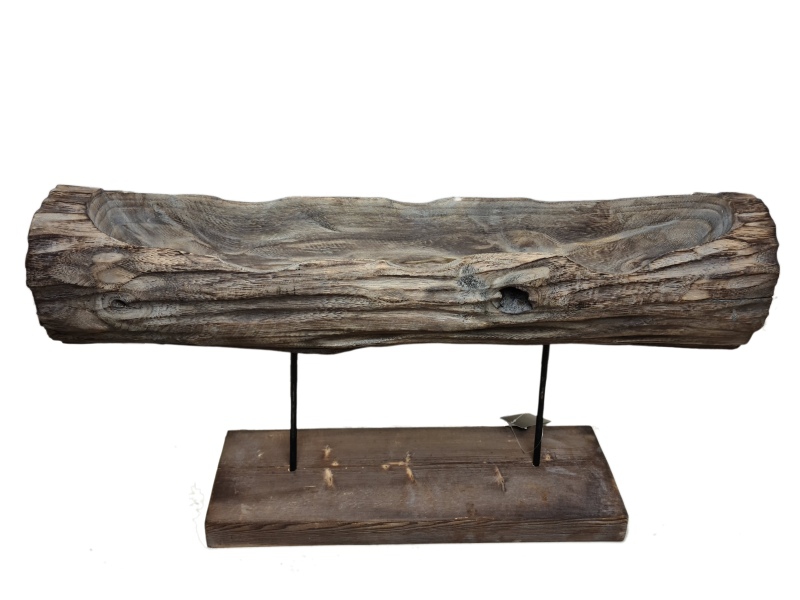 Dekorace - Dekorativní Paulownia dřevo na podstavci 60x15x33cm