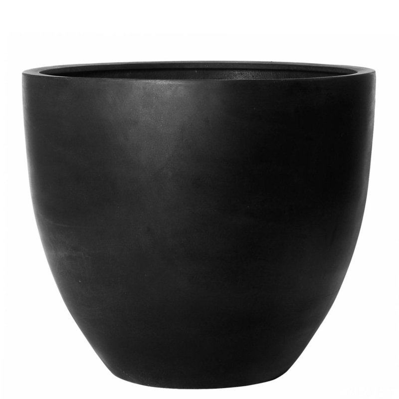 Venkovní květináče - Fiberstone Jumbo Round Black M 98x85cm